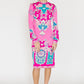 Leonard Fashion Pink Patterned Shiftdress