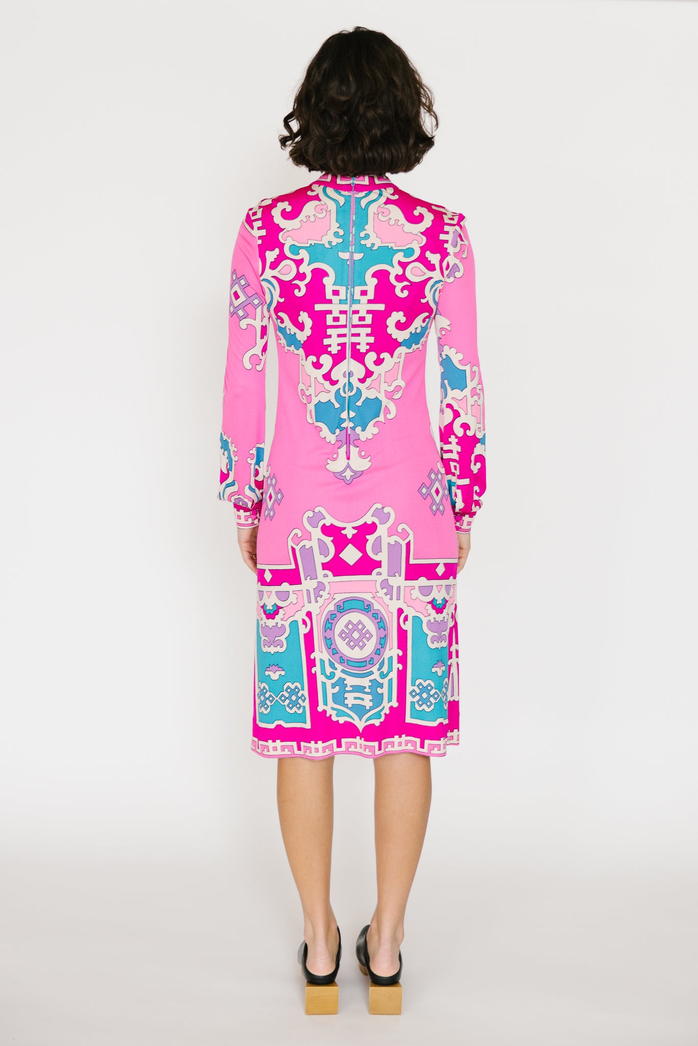 Leonard Fashion Pink Patterned Shiftdress