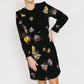 Gucci Black Crepe Floral Printed Dress