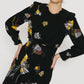 Gucci Black Crepe Floral Printed Dress