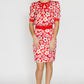 Valentino Red Floral Belted Dress