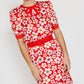 Valentino Red Floral Belted Dress