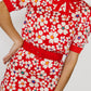 Valentino Red Floral Belted Dress