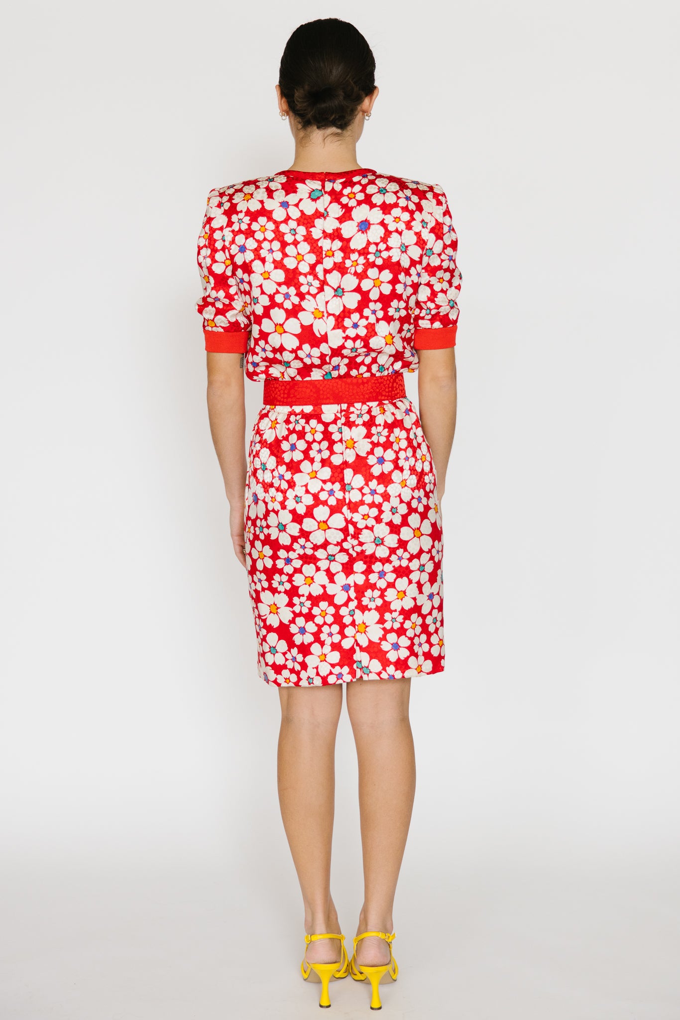 Valentino Red Floral Belted Dress