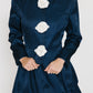 Arthur Doucette Navy Silk with White Rose Skirt Suit