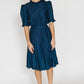 Krizia Navy Calico Ruffle Dress