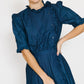 Krizia Navy Calico Ruffle Dress