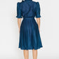 Krizia Navy Calico Ruffle Dress