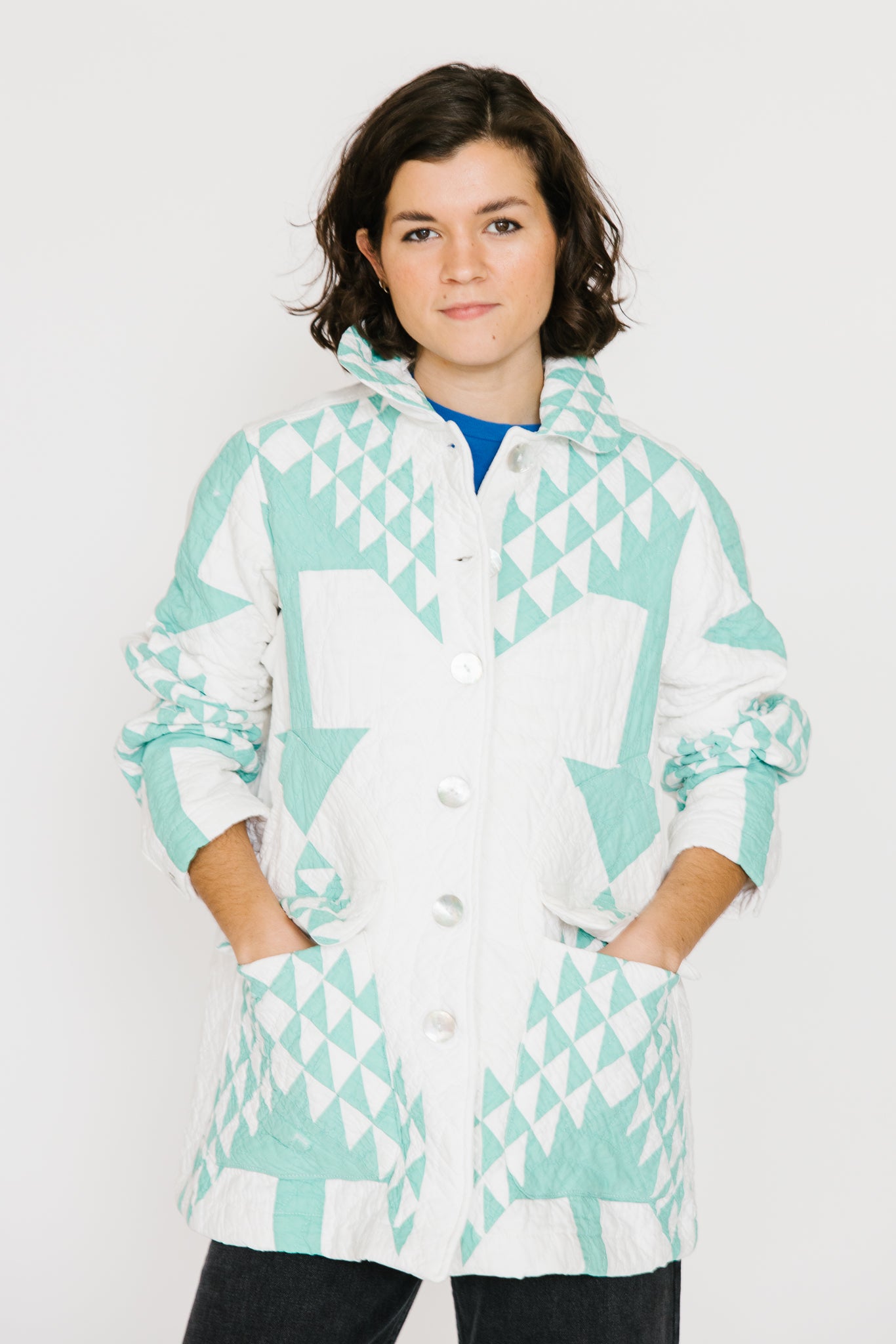 Potter's Daughter Quilt Chore Coat - Mint Arrow Print