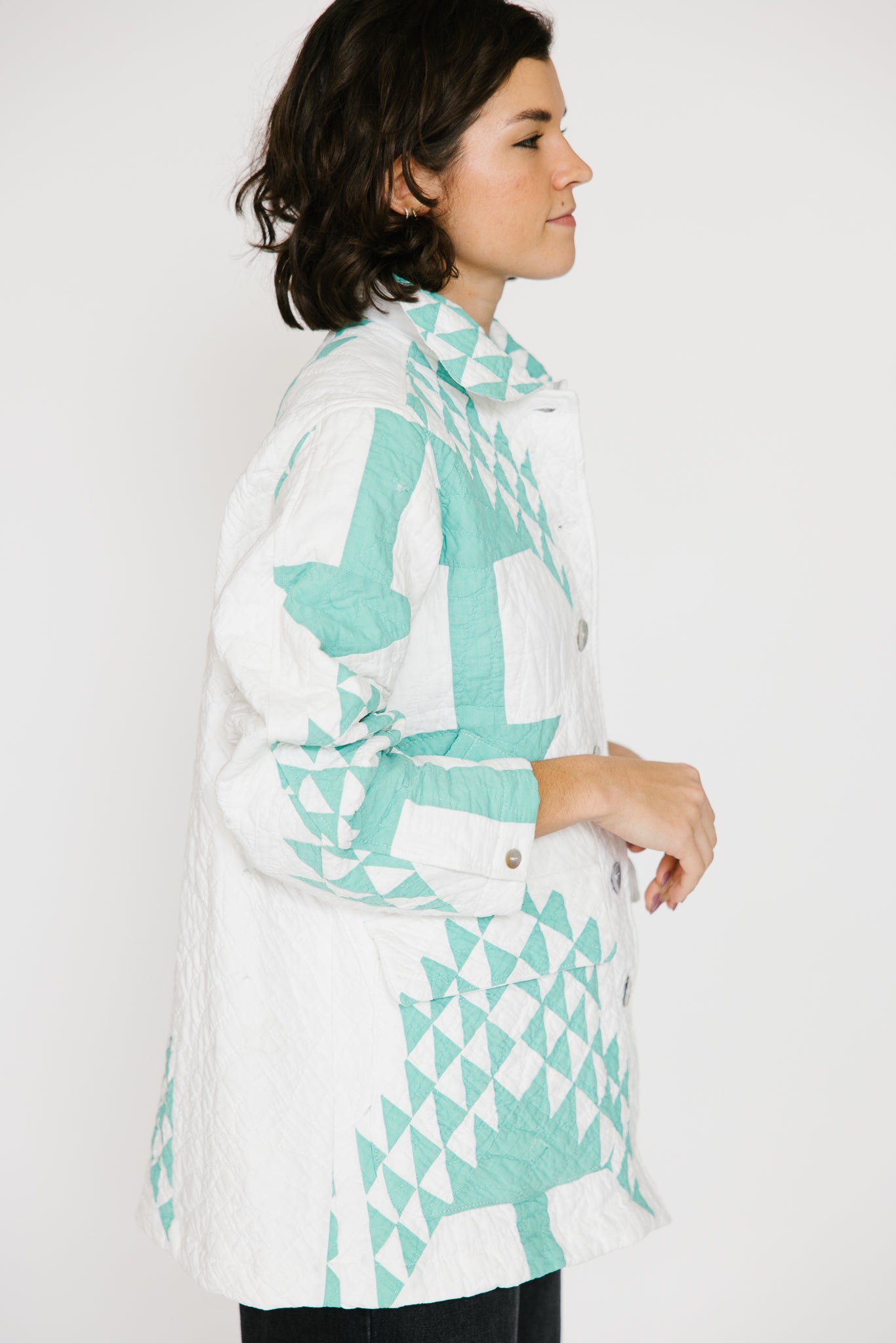 Potter's Daughter Quilt Chore Coat - Mint Arrow Print