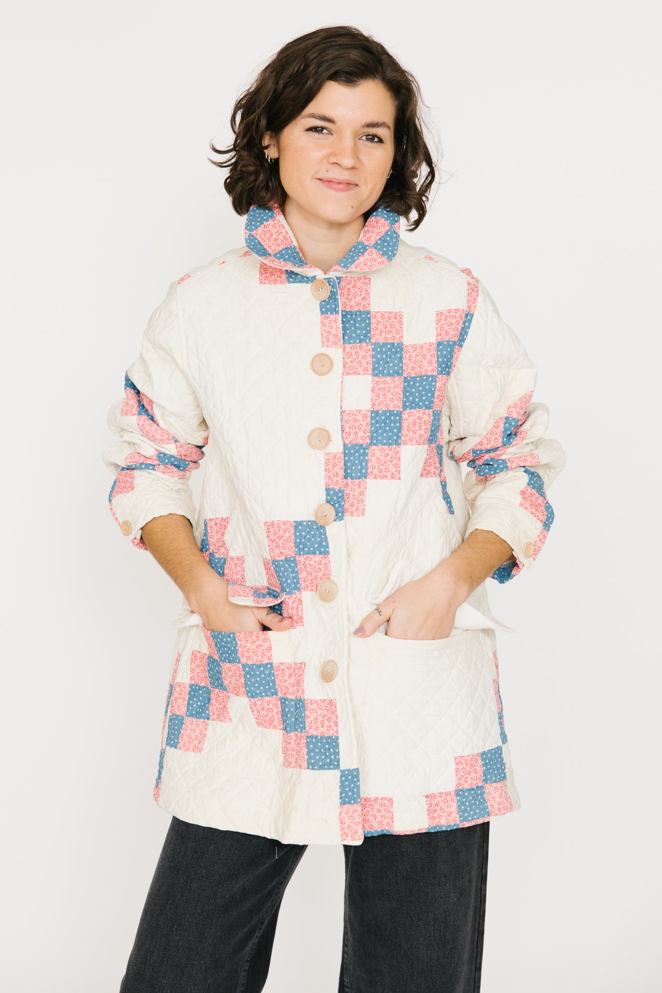 Potter's Daughter Quilt Chore Coat - Pink and Blue