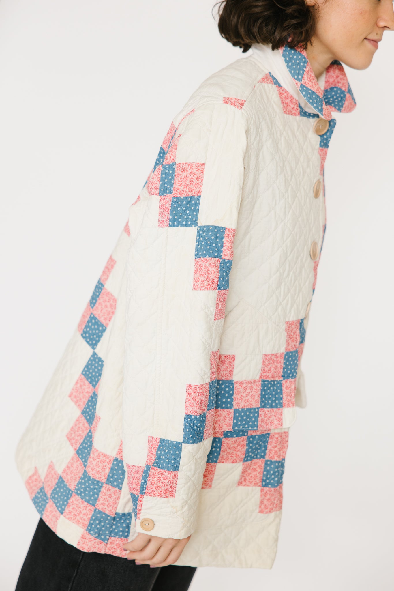 Potter's Daughter Quilt Chore Coat - Pink and Blue