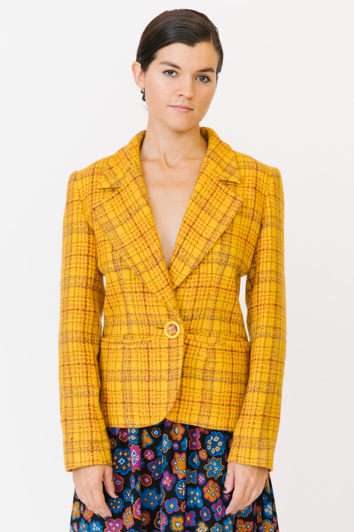 Yves Saint Laurent Yellow Tweed Blazer