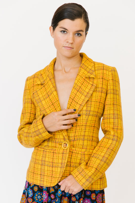 Yves Saint Laurent Yellow Tweed Blazer