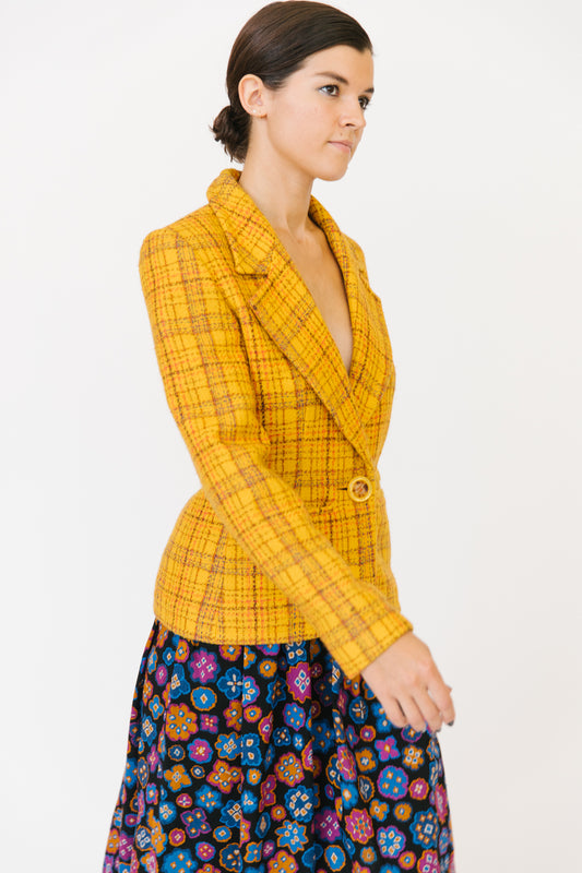 Yves Saint Laurent Yellow Tweed Blazer