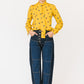 Saint Laurent Rive Gauche Yellow Floral Silk Blouse