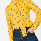 Saint Laurent Rive Gauche Yellow Floral Silk Blouse