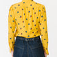 Saint Laurent Rive Gauche Yellow Floral Silk Blouse