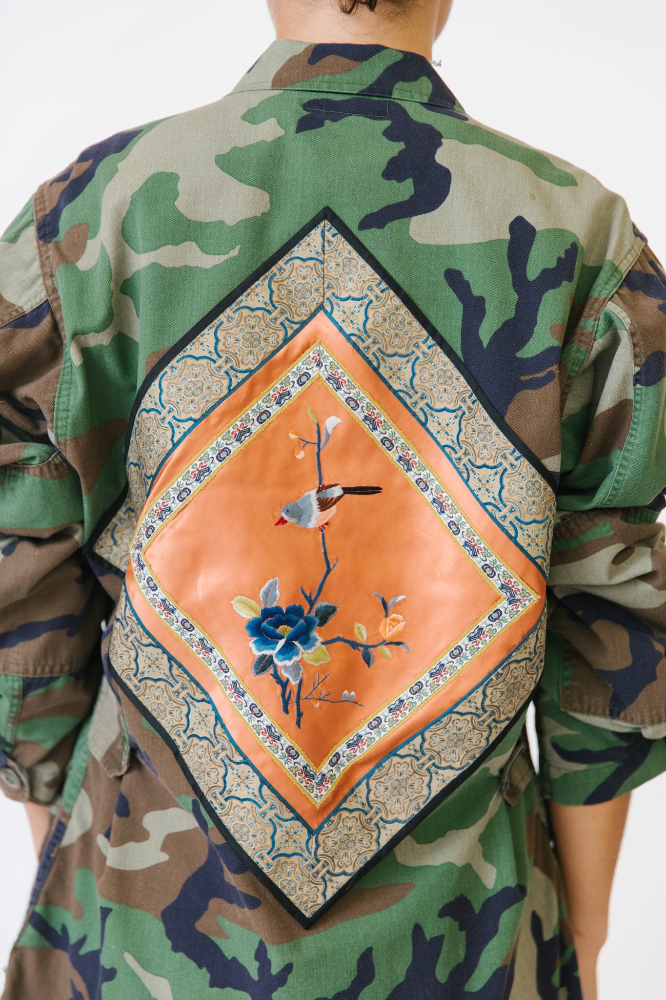 Camo Army Jacket with Asian Panel