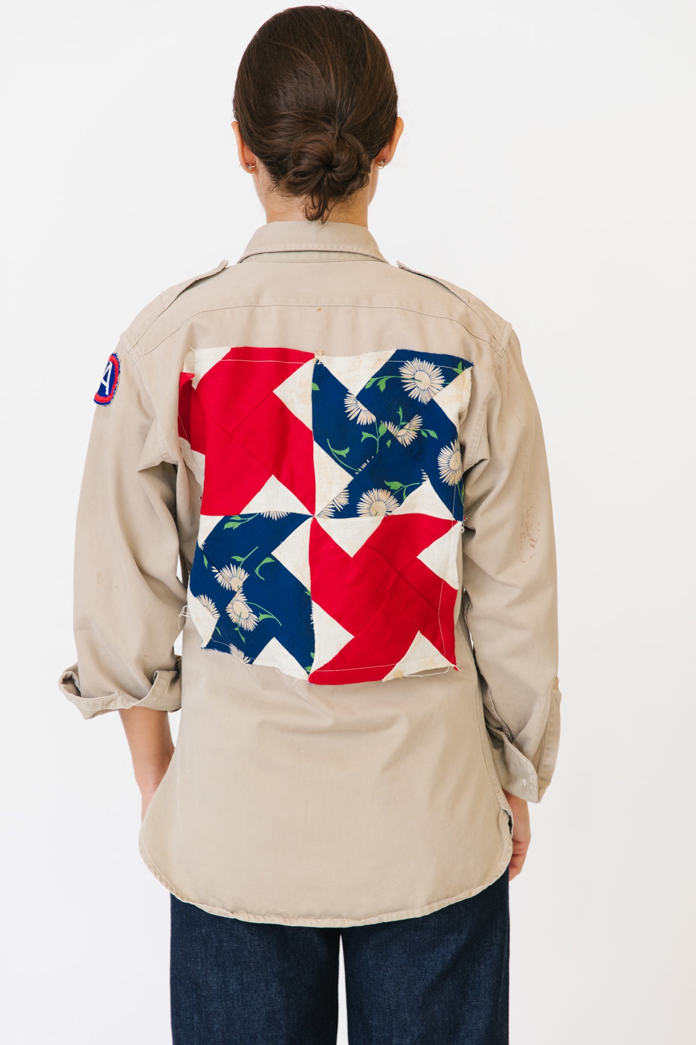 WWII US Army Officer Workshirt with Quilt Panel