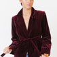 Saint Laurent Rive Gauche Merlot Velvet Jacket with Belt