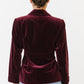 Saint Laurent Rive Gauche Merlot Velvet Jacket with Belt