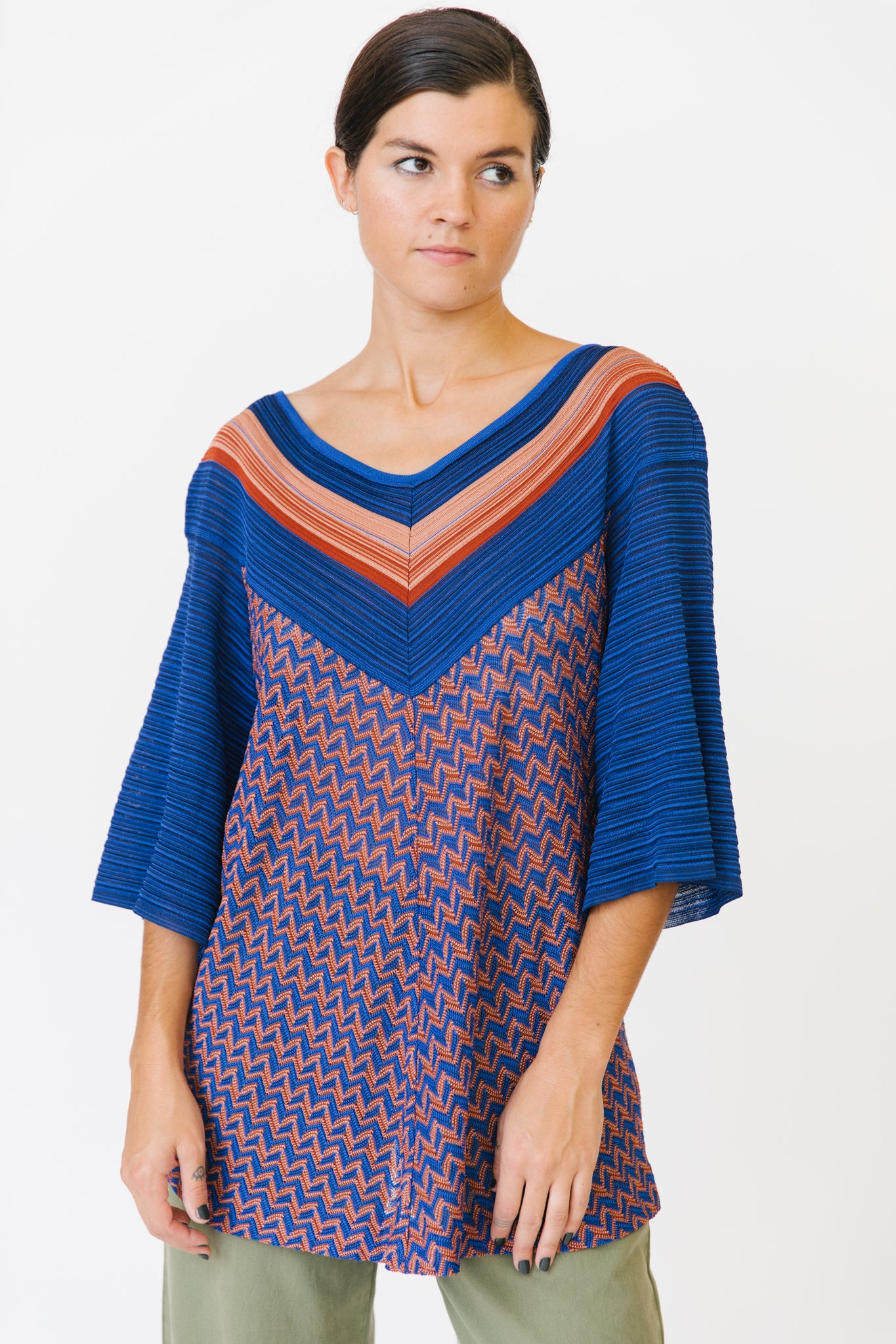 Missoni Knit Peasant Top