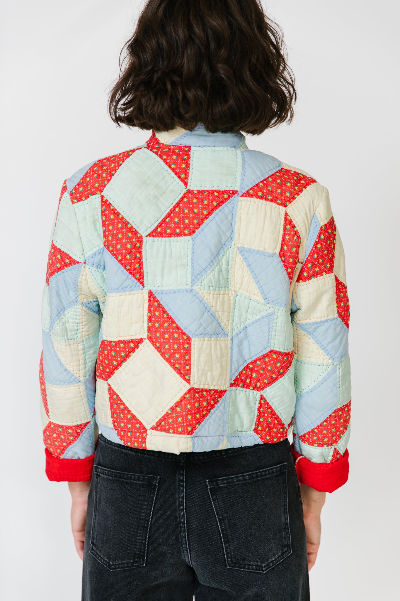 Potter's Daughter Mission Jacket - Red Geometric with Pockets