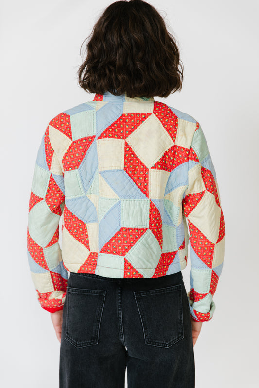 Potter's Daughter Mission Jacket - Red Geometric