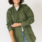 Green Military Jacket with Silk Appliqué