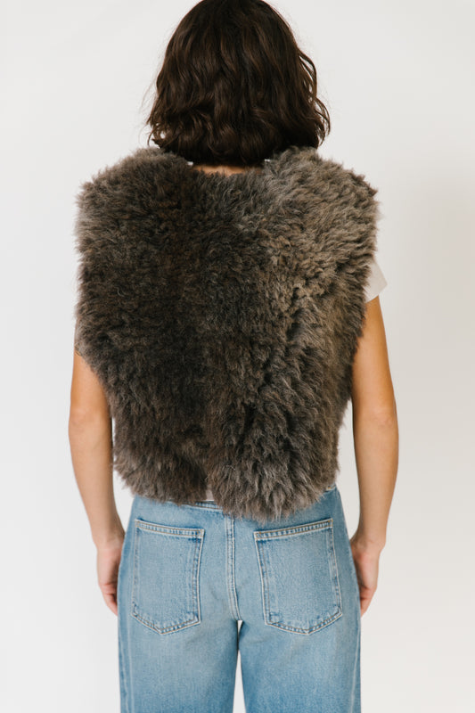 Potter's Daughter Shearling Vest - Charcoal