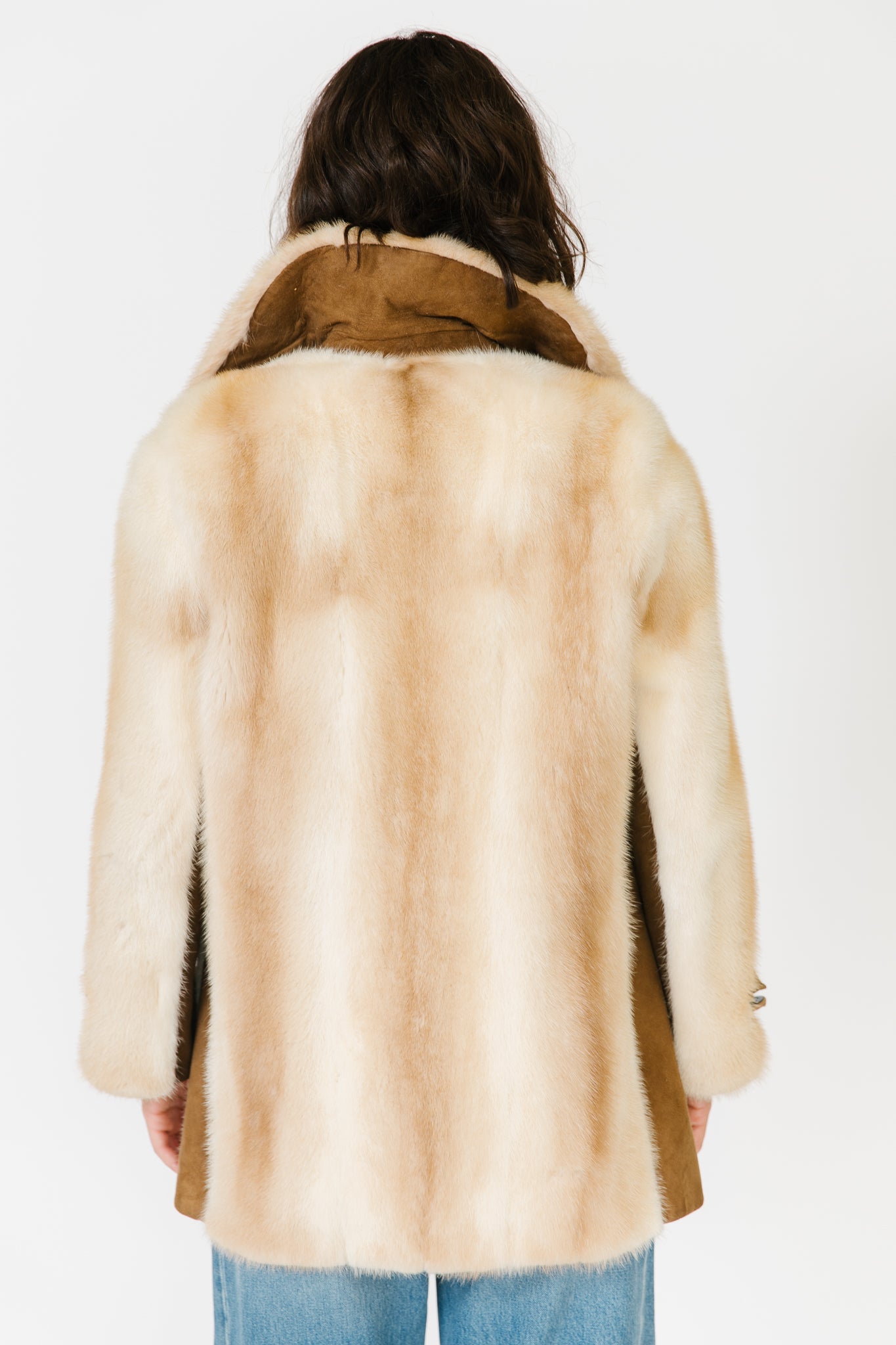 Neiman-Marcus Vanilla Mink and Leather Coat