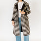 Brown and Cream Check Mohair Coat