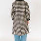 Brown and Cream Check Mohair Coat