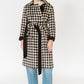 Brown and Cream Check Mohair Coat