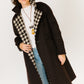 Brown and Cream Check Mohair Coat