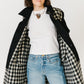 Black and White Check Reversible Mohair Coat