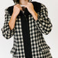 Black and White Check Reversible Mohair Coat