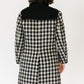 Black and White Check Reversible Mohair Coat