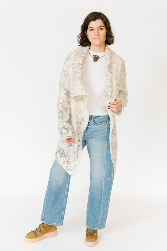 Ivory Felted Asymmetrical Jacket