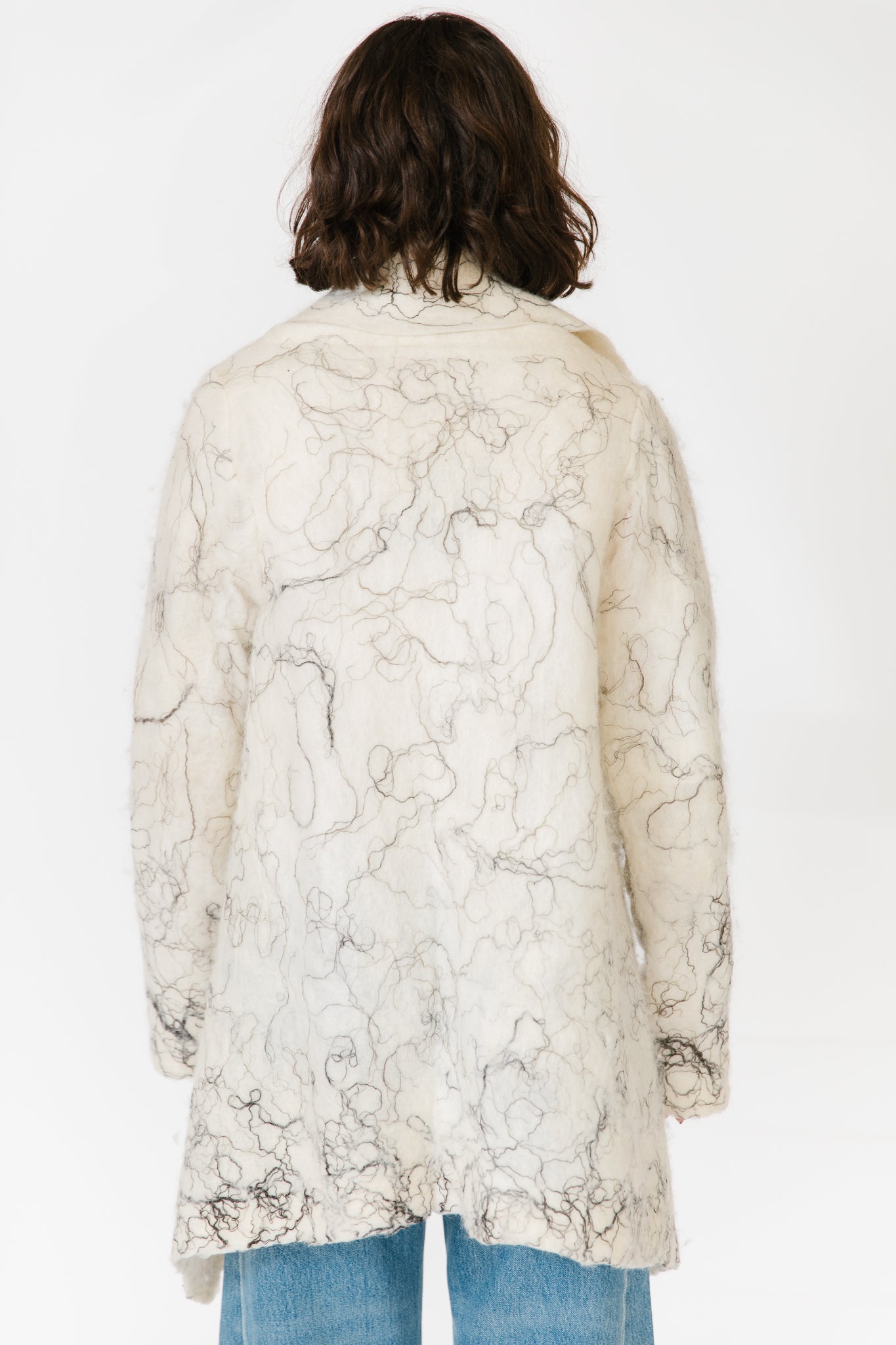 Ivory Felted Asymmetrical Jacket