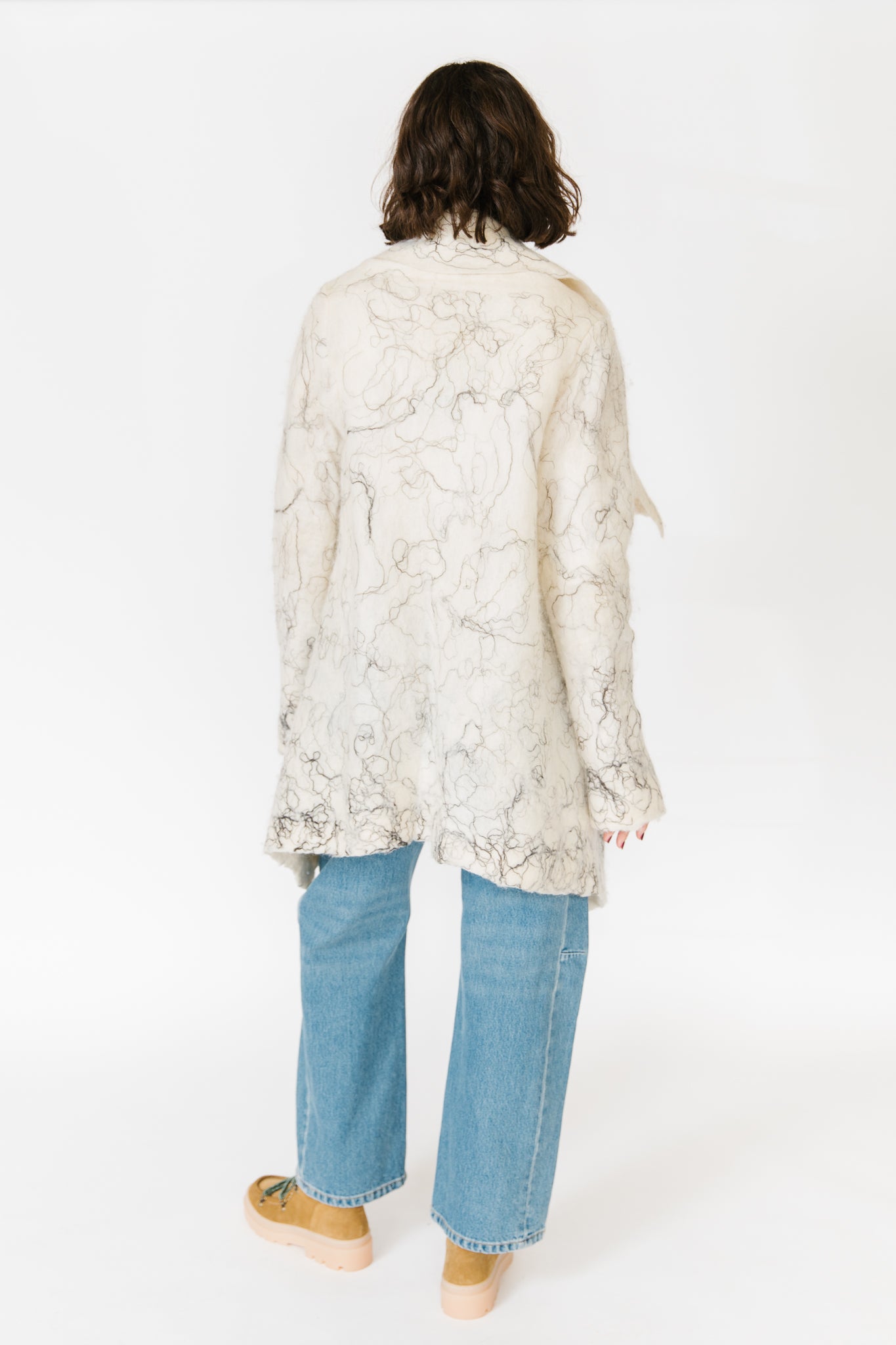 Ivory Felted Asymmetrical Jacket