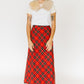 Willie Smith Red Plaid Midi Skirt