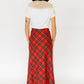 Willie Smith Red Plaid Midi Skirt