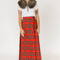 Outward Bound Red Plaid Pleated Maxi Skirt