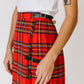 Outward Bound Red Plaid Pleated Maxi Skirt