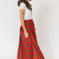 Outward Bound Red Plaid Pleated Maxi Skirt