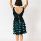 Teal with Black Fringe Overlay Dress