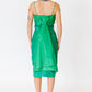 Green Floral Brocade Party Dress