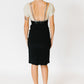 Christyne Forti Ivory/ Black Silk Diamond Dress